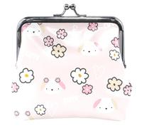 Floral Puppies - Borsa in pelle rosa per monete da donna e ragazza, con fibbia per cambiare, cuccioli floreali rosa, UNITALLA Cuccioli floreali rosa, UNITALLA Classic, Cuccioli Floreali Rosa, Taglia