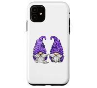 Floral Purple Valentine Gnomes For Mom Cute Floral Gnome Custodia per iPhone 11