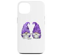 Floral Purple Valentine Gnomes For Mom Cute Floral Gnome Custodia per iPhone 13