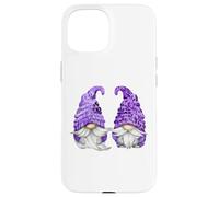 Floral Purple Valentine Gnomes For Mom Cute Floral Gnome Custodia per iPhone 15