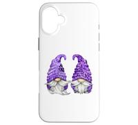 Floral Purple Valentine Gnomes For Mom Cute Floral Gnome Custodia per iPhone 16 Plus
