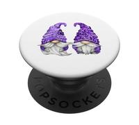 Floral Purple Valentine Gnomes For Mom Cute Floral Gnome PopSockets PopGrip Adesivo