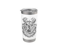 Floral Skeleton Couple Gothic Botanical Dark Romance Graphic Bicchiere termico in acciaio inox doppia parete