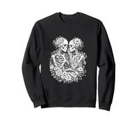 Floral Skeleton Couple Gothic Botanical Dark Romance Graphic Felpa