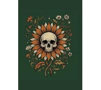 Floral Skeleton Sunflower Notebook: Goth Botanical Composition Notebook: Vintage Cottagecore Line-Drawn Journal for Writing & Sketching