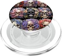 Floral Skull Pattern For Women Mexican Skull With Flowers PopSockets PopGrip per MagSafe