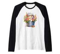 Floral Spring Flower Cat Stuff for Cat Lovers And Cat Mom Maglia con Maniche Raglan