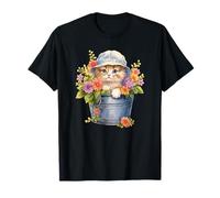 Floral Spring Flower Cat Stuff for Cat Lovers And Cat Mom Maglietta