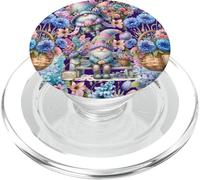 Floral Spring Lilac Lavender Decor For Women Purple Gnome PopSockets PopGrip per MagSafe