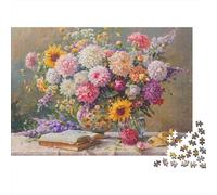 Floral Still Life Painting_1 Puzzle Classico Da 1000 Pezzi in Cartone Robusto Per Adulti, Sfida Impossibile E Difficile, Antistress, Ottimo Regalo Di Relax Per Professionisti Occupati 52x38cm/1000pcs