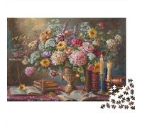 Floral Still Life Painting_2 Puzzle 1000 Pezzi Cartone Spesso Per Bambini, Puzzle Relax Mentale, Divertimento Pausa Ufficio, Puzzle Più Venduto Per La Famiglia 70x50cm/1000pcs