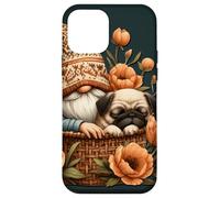 Floral Summer Gnome For Pug Owner And Garden Lover Cute Pug Custodia per iPhone 12 mini