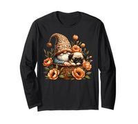 Floral Summer Gnome For Pug Owner And Garden Lover Cute Pug Maglia a Manica