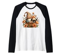 Floral Summer Gnome For Pug Owner And Garden Lover Cute Pug Maglia con Maniche Raglan