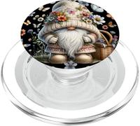 Floral Summer Gnome With Butterflies Cute Flower Pattern PopSockets PopGrip per MagSafe