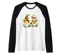 Floral Sunflower GNOME for Hippies And Gardener Hello Summer Maglia con Maniche Raglan