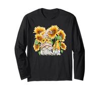 Floral Sunflower GNOME for Hippies And Spring Cute Gardener Maglia a Manica