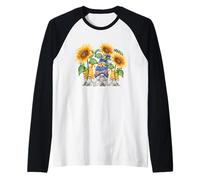 Floral Sunflower GNOME Love & Heart for Hippies And Gardener Maglia con Maniche Raglan