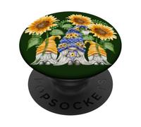 Floral Sunflower Gnome Love & Heart For Hippies And Gardener PopSockets PopGrip Adesivo