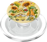 Floral Sunflower Gnome With Ladybugs For Spring And Gardener PopSockets PopGrip per MagSafe