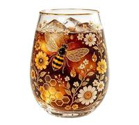 Floral Tea Glass - Vintage Botanical Etching, Strong Borosilicate Base, Thick Grip Handle, Smooth Rounded Rim | Decorative Whiskey Juice Milk Beverage Cup For Office Valentines Day Restaurant