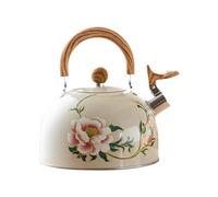 Floral Tea Kettle, Vintage Whistling Teapot, Lightweight Stove top, Sturdy Retro, Whistle Tea Kettle for Stove, Indoor, Outdoor, Present, Kitchen Decor, 3l