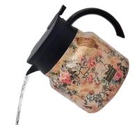 Floral Teapot - 800ml Stainless Steel Thermal Coffee Carafe for Beverage Serving, Large-Capacity Hot Water Pitcher with Spill-Resistant Design, Coffee Pot Dispenser for Home, Office, Parties