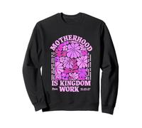 Floral Vintage Motherhood is Kingdom Work Mama Mothers Day T Felpa
