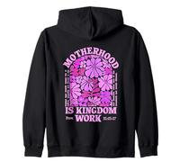 Floral Vintage Motherhood is Kingdom Work Mama Mothers Day T Felpa con Cappuccio