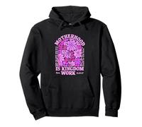Floral Vintage Motherhood is Kingdom Work Mama Mothers Day T Felpa con Cappuccio