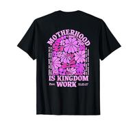 Floral Vintage Motherhood is Kingdom Work Mama Mothers Day T Maglietta