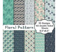 Floral Vintage Patterns Scrapbook Paper Craft Pad: 10 Seamless Flower Scrapbooking Pages, 40 Double-Side Sheets (4 Sheets Per Design). Printed on ... Collage, Decorations, Gifts & More!