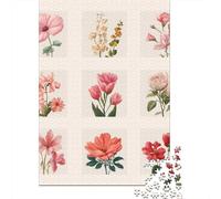Floral Wall Art Prints-2 Puzzle Impossibili 1000Pcs Decorazione Per La Casa. Giochi Rilassamento E Intelligence Per Adulti E Bambini Da 12 Anni 70x50cm/1000pcs