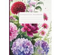 Floral Watercolor Composition Notebook - Summer Garden: College Ruled, 110 Pages, 8.5” x 11” (Floral Notebook Series, Book 2): A vibrant ... school, or work - by Noon’s Publication.