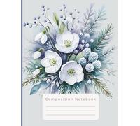 Floral Watercolor Composition Notebook - Winter Blossoms: College Ruled, 110 Pages, 8.5” x 11” (Floral Notebook Series, Book 4): A serene ... school, or work - by Noon’s Publication.