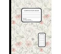 Floral Watercolor Wide Ruled Notebook: 8.5x11 Blush Peony Sage Lined Journal 200 Pages - Aesthetic Wide Line Paper for Notes & Writing: Romantic Peony ... | Perfect for Journaling, School & Planning