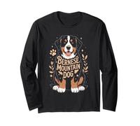 Floral Whimsical Bernese Mountain Dog Berner Maglia a Manica