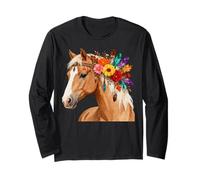 Floral Wild Horse Girl Country Horse Riding Daughter Girls Maglia a Manica