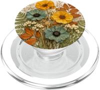 Floral Wildflower Botanical Mixed Flower Bouquet White PopSockets PopGrip per MagSafe