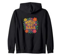 Floral World's Best Nana Gift Grandmother Felpa con Cappuccio