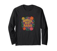Floral World's Best Nana Gift Grandmother Maglia a Manica