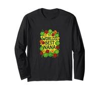 Floral World's Best Nana Gift Grandmother Maglia a Manica