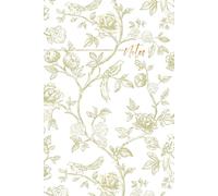 Florales A5 Notizbuch oder Skizzenbuch - Blanko - 150 Seiten - Gelb: handgemaltes Design - Hardcover oder Softcover