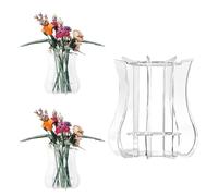 FloralGrace 1 Pezzo Puzzle Vaso per Fiori, Vaso in Acrilico Espositore Adatto per Collezione Botanica, Kit Vaso per Orchidee e Tulipani per Tavoli (Trasparente)