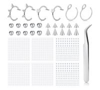 FloralGrace 13 Pezzi Set di Piercing Finti, Incluso Anello Piercing nasale in Acciaio Inossidabile, Falso Piercing labiale, Anello nasale, Septum, Perfetto per un'applicazione Semplice e Uno Styling