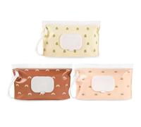 FloralGrace 3 pezzi porta salviettine umidificate, dispenser per salviettine umidificate, contenitore portatile ricaricabile, borsa da viaggio riutilizzabile per salviettine umidificate, impermeabile