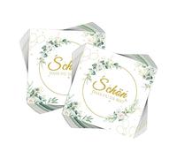FloralGrace 40 Pezzi Tovaglioli Compleanno, Schön Dass Du da Bist, Tovaglioli Matrimonio Compleanno Eucalipto, 2 Strati tovaglioli eucalipto Tovaglioli Verde Tovaglioli