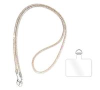 FloralGrace Cordino per telefono con strass glitterati, cavo lungo da appendere, corda mobile, catena per telefono anti-goccia, ciondolo corto per telefono (AB 68 cm)