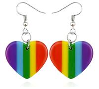 FloralGrace Orecchini Arcobaleno Cuore Pride per Donne Orecchini LGBTQ Acrilico Colorato Cuore e Stella Gioielli Y2k
