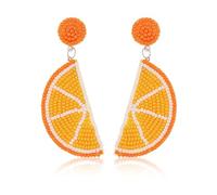 FloralGrace Orecchini di Frutta per Donne Carino Arancia Fragola Perline Moda Orecchini a Goccia Fatti a Mano Boemo Dichiarazione